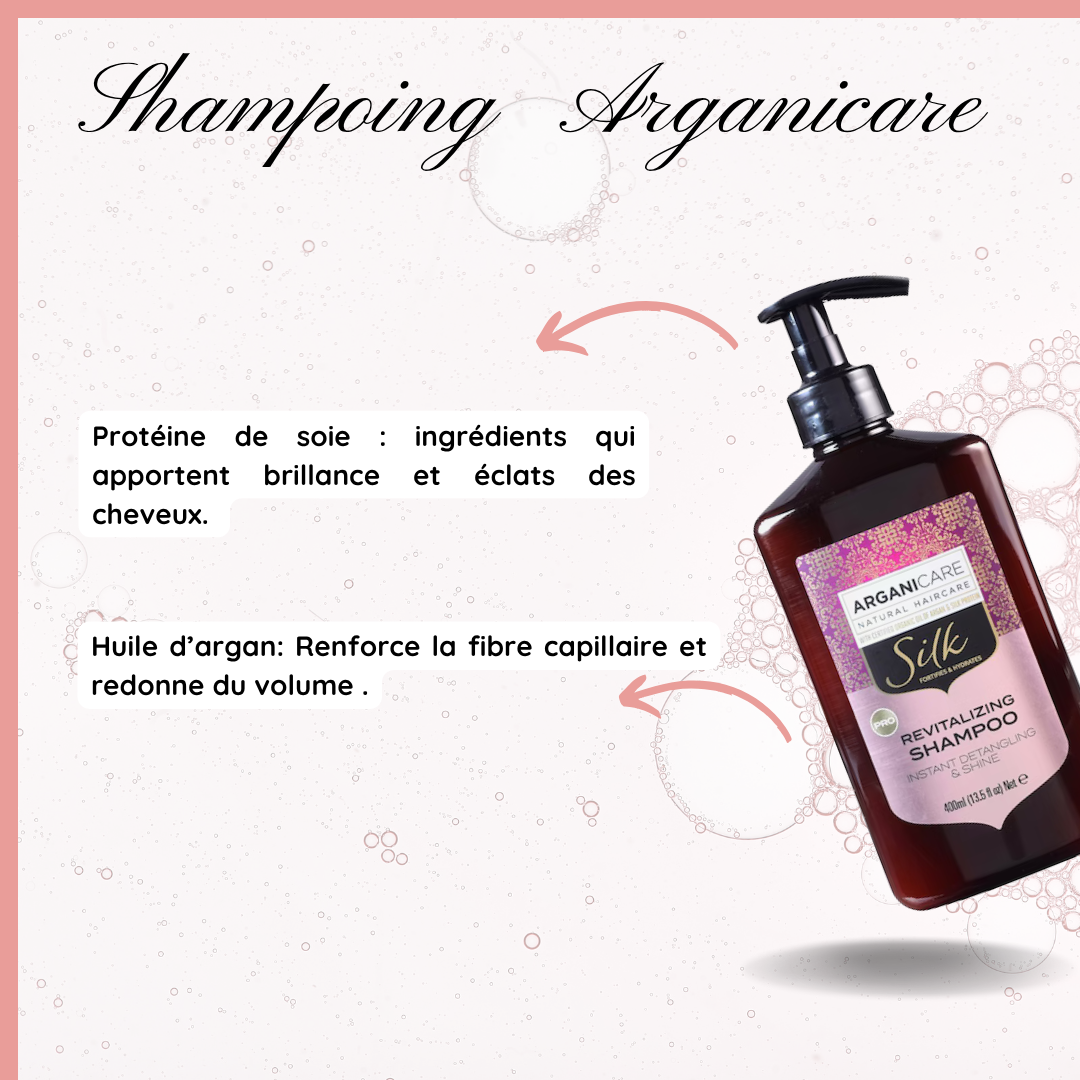 Shampoing protéine de soie Arganicare 